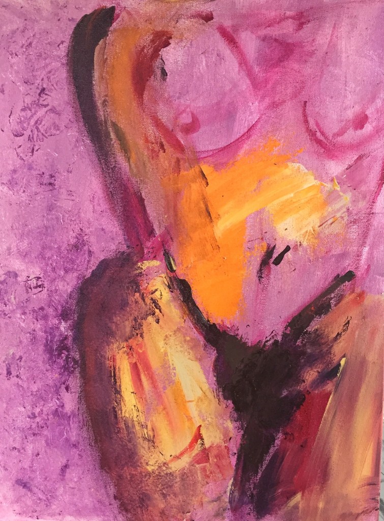 "Modesty" acrylic painting by Galina Krasskova